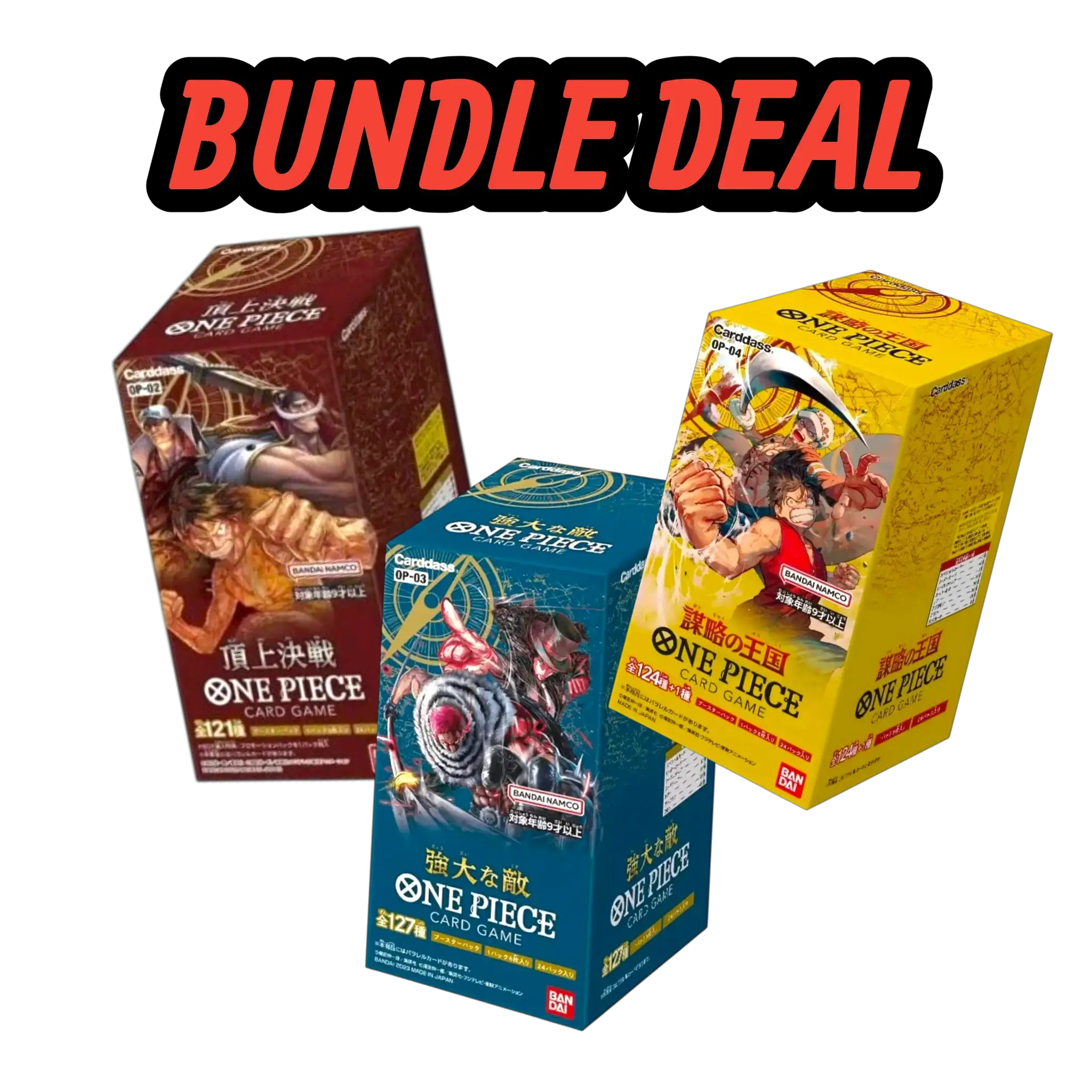 Bundle One Piece - OP02 + OP03 + OP04 Booster Box Jap